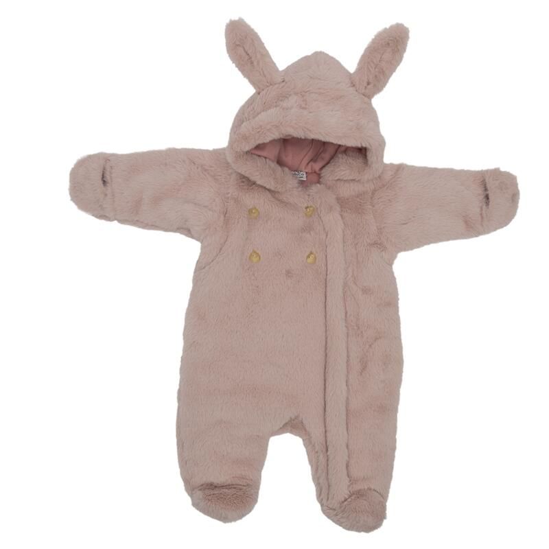 Combi pilote lapin fausse fourrure Angora 3-6m - Pétale - bb&co