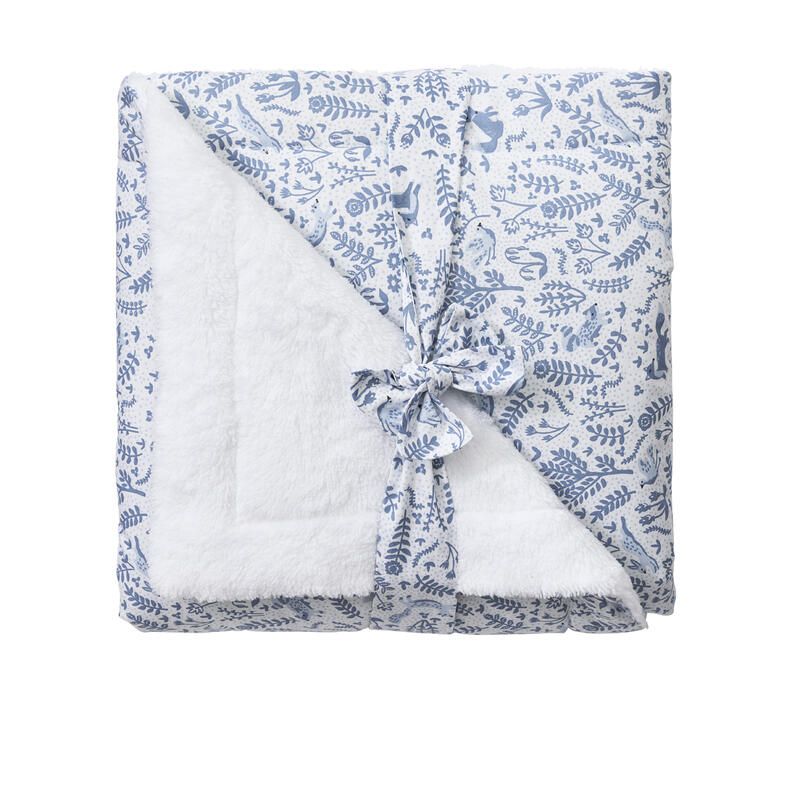 Couverture Luxe Foret Enchantee 70x100cm Blanc Bleu - bb&co