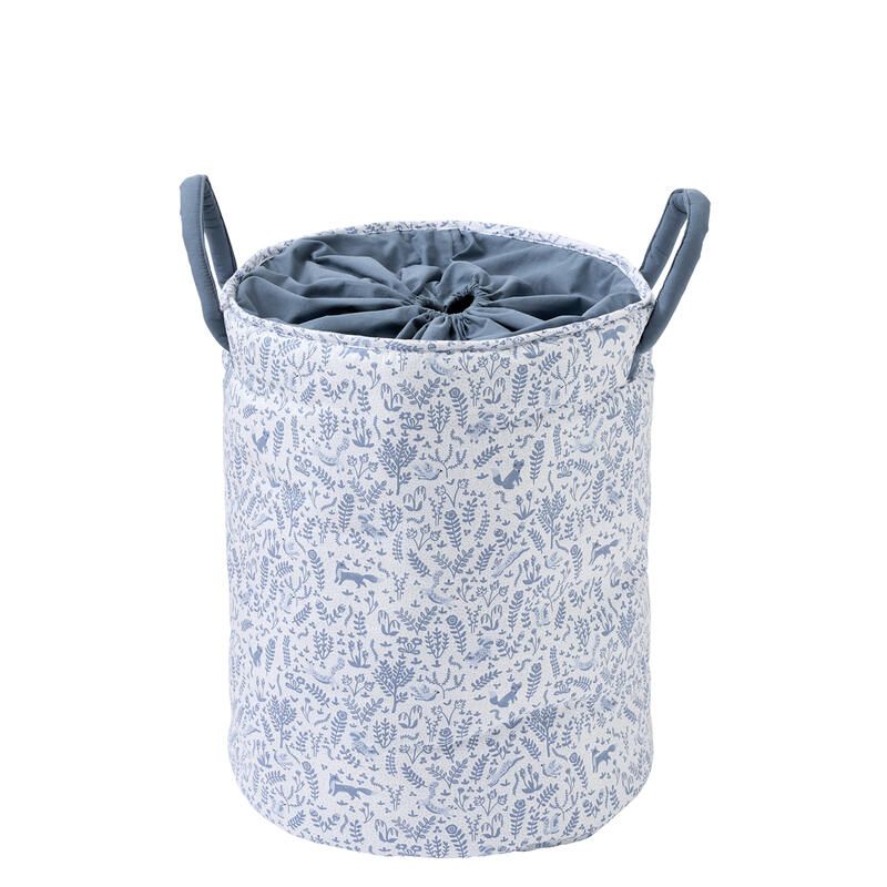 Maxi Panier De Rangement Foret Enchantee 40x45cm Blanc Bleu - bb&co
