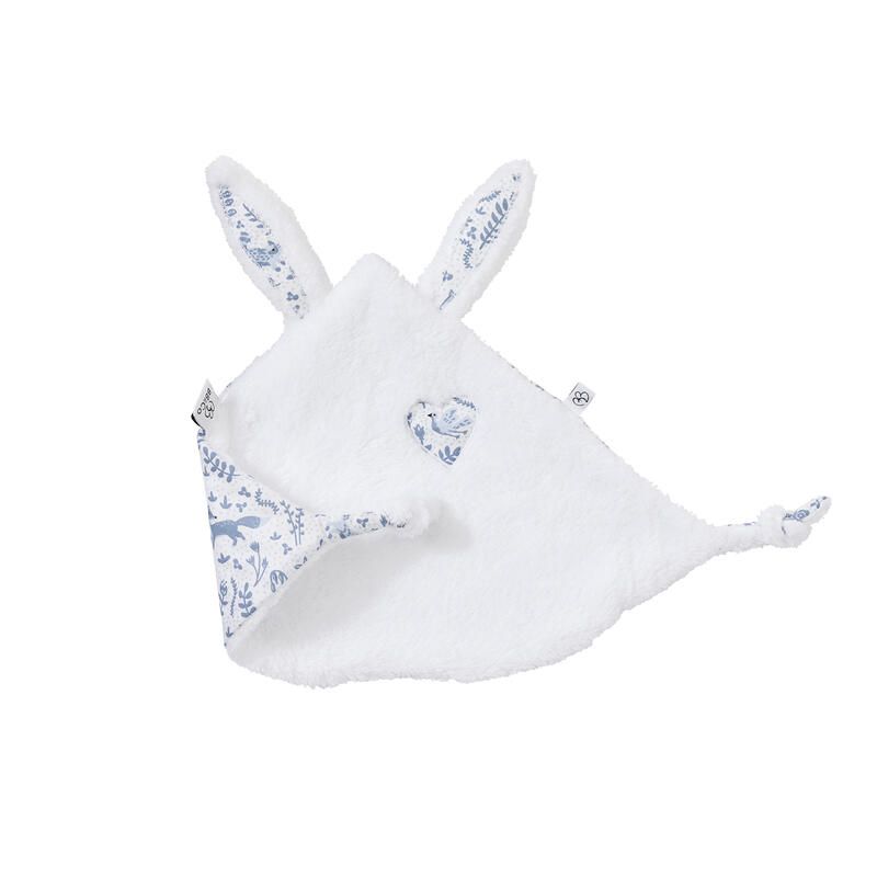 Doudou Fausse Fourrure Foret Enchantee Blanc Bleu - bb&co