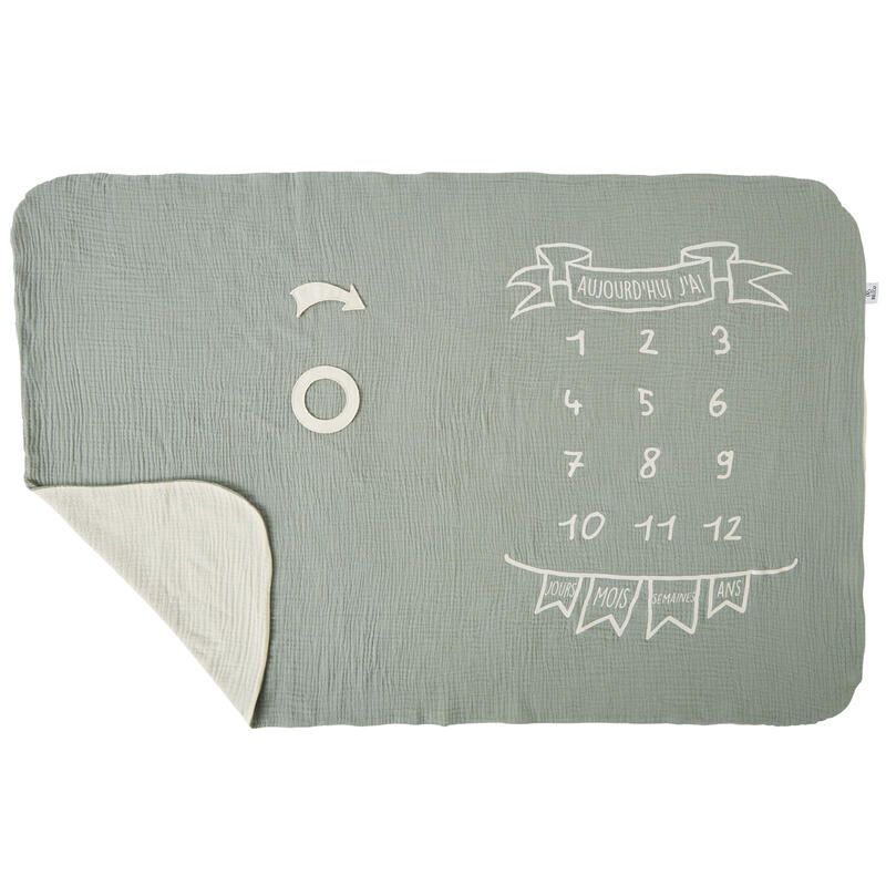 Couverture Etapes Pour Photos Vert De Gris Ecru - bb&co