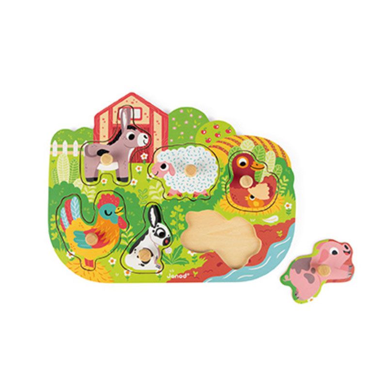 Puzzle Happy Farm Multicolore - janod