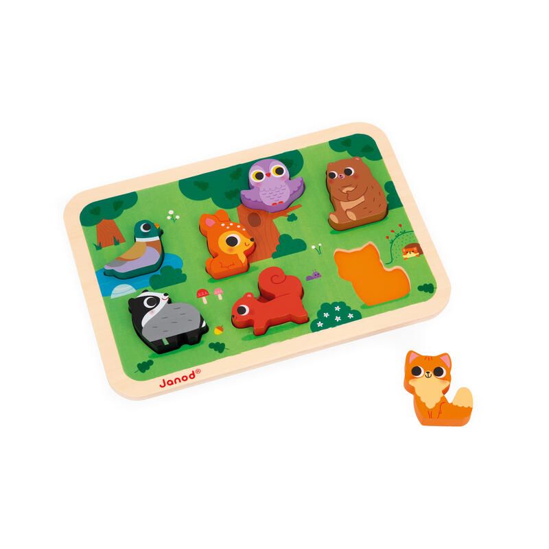 Puzzle La Foret Chunky Multicolore - janod