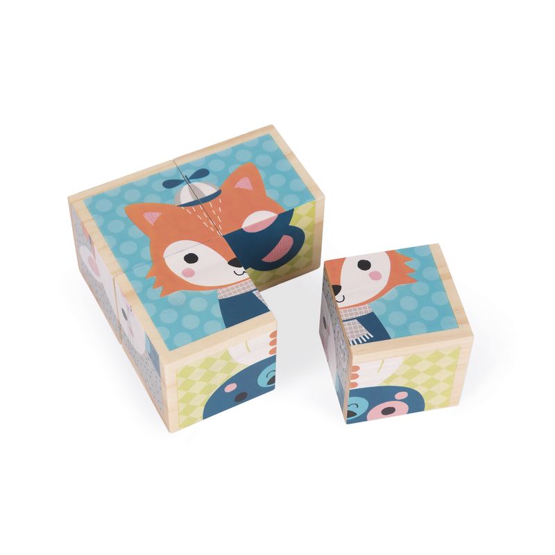 Mes Premiers Cubes Portraits De La Foret Multicolore - janod
