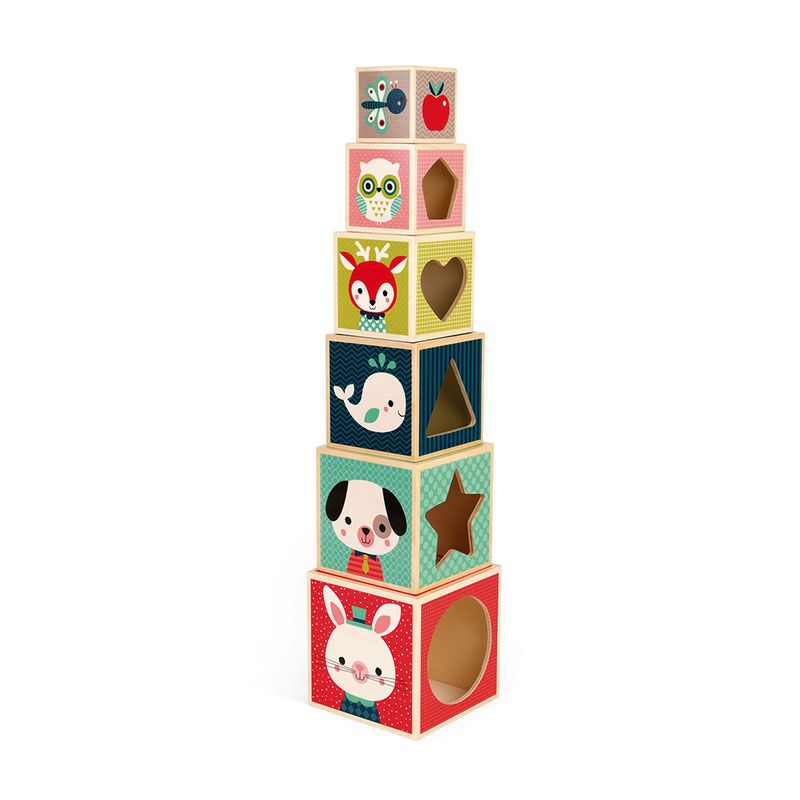 Pyramide 6 Cubes Multicolore - janod