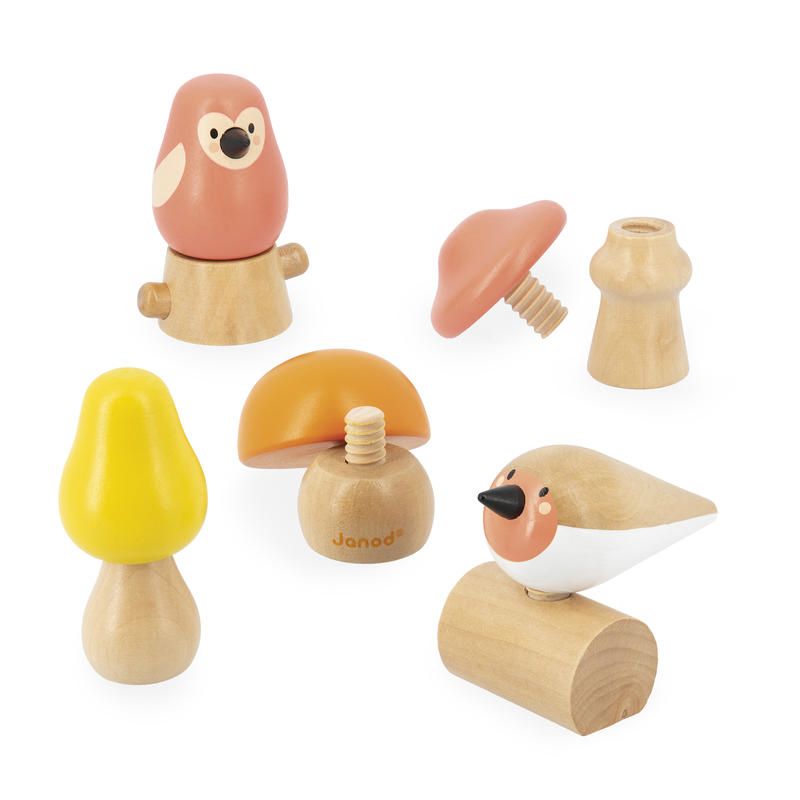 Oiseaux Champignons A Visser Wwf Multicolore - janod
