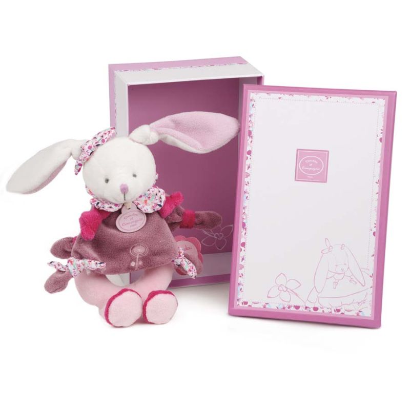 Cerise Hochet Doudou Iconique 19cm Rose - doudou et compagnie