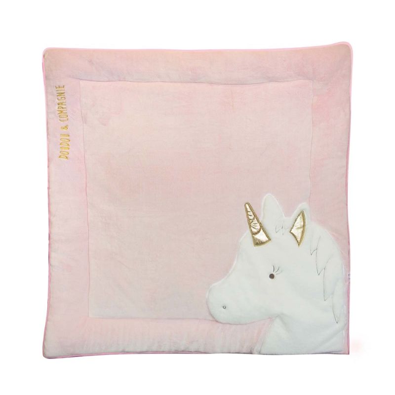 Tapis De Parc Tapidou Doudou... Et Compagnie 100x100cm Licorne - doudou et compagnie