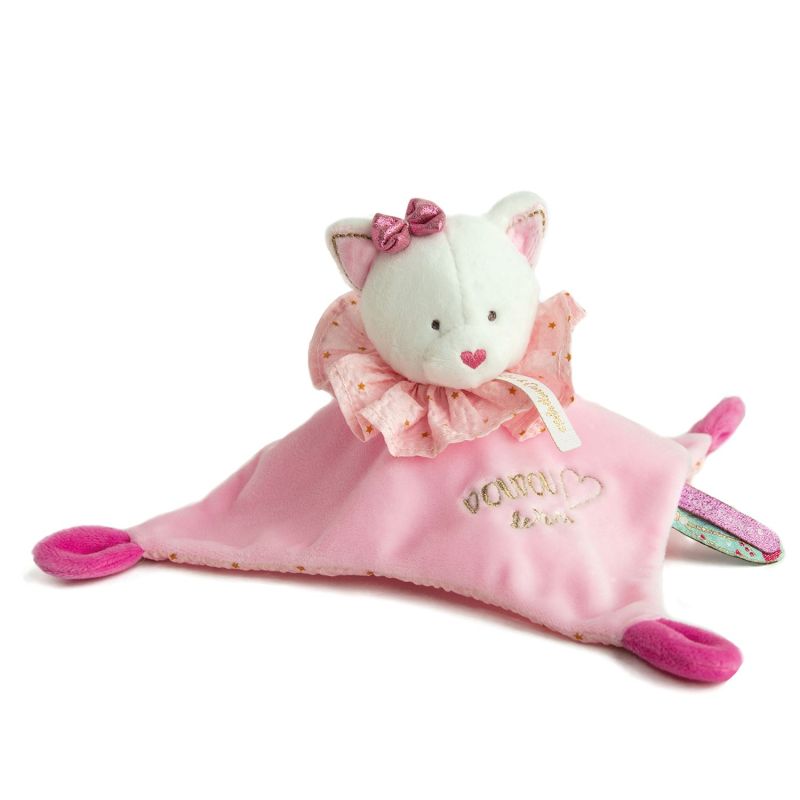 Doudou Attrape-reve Chat Doudou Sensoriel 20cm Rose - doudou et compagnie
