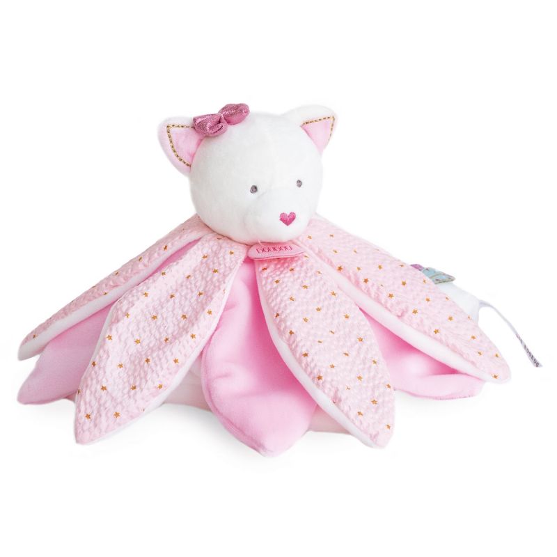 Doudou Chat Attrape-reves Doudou Sensoriel 26cm Rose - doudou et compagnie