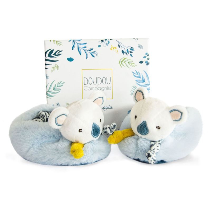 Chaussons Yoca Le Koala 0-6m Blanc - doudou et compagnie
