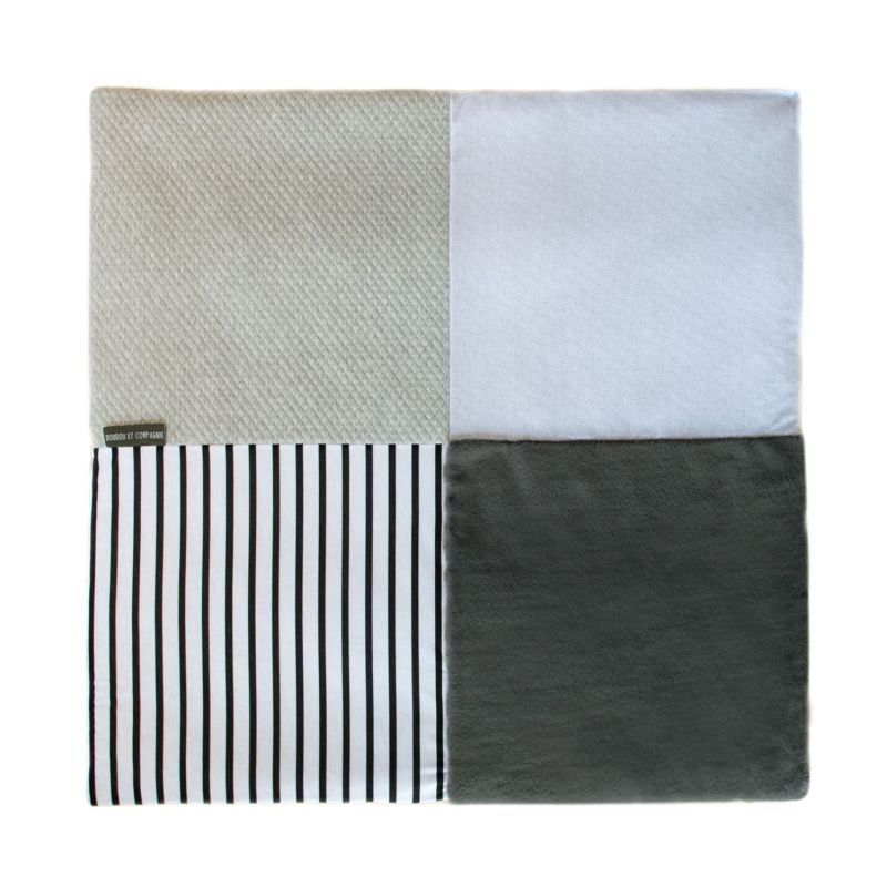 Tapis De Parc Tapidou Doudou... Et Compagnie 100x100cm Mosaique Blanc Gris - doudou et compagnie