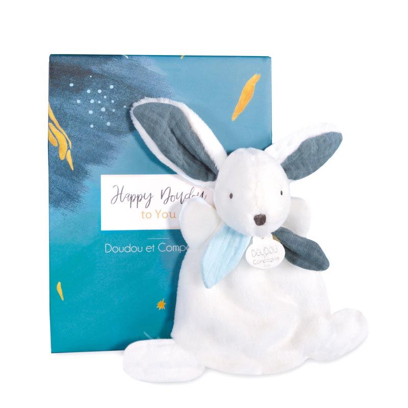 Doudou Happy Pop Doudou Sensoriel 17cm Blanc - doudou et compagnie