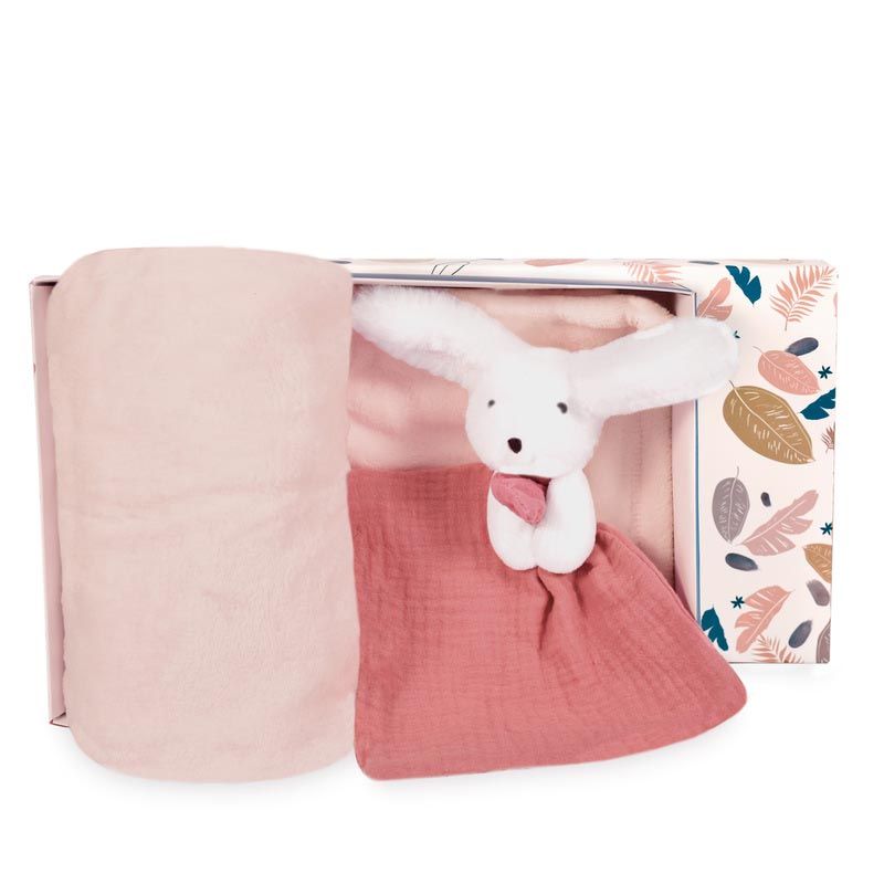 Plaid Et Doudou Happy Boho Doudou Sensoriel 10x70cm Rose - doudou et compagnie