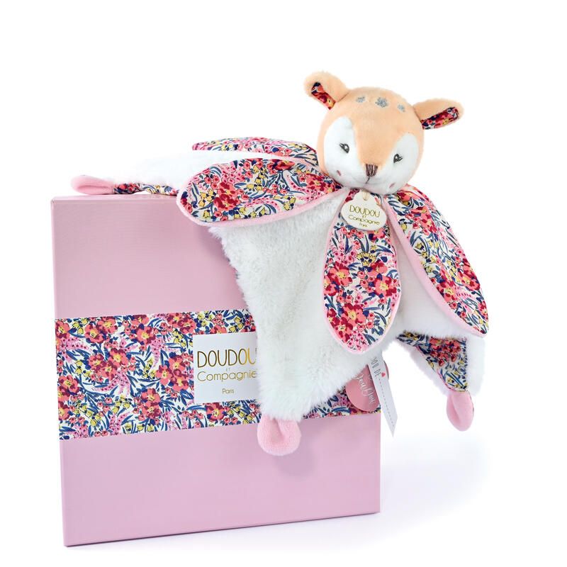 Doudou Bohaime Faon Petale Doudou Sensoriel 27cm Rose - doudou et compagnie
