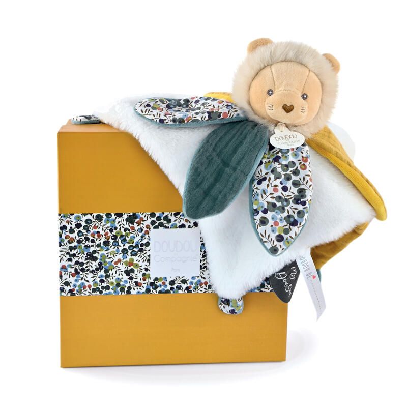 Doudou Bohaime Lion Petale Doudou Sensoriel 27cm Jaune - doudou et compagnie