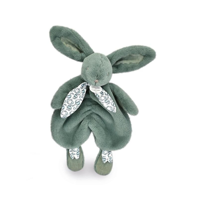 Doudou Lapin Doudou Sensoriel 29cm Vert - doudou et compagnie