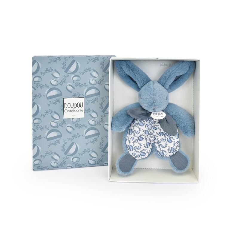 Doudou Lapin Pm Doudou Sensoriel 18cm Bleu - doudou et compagnie