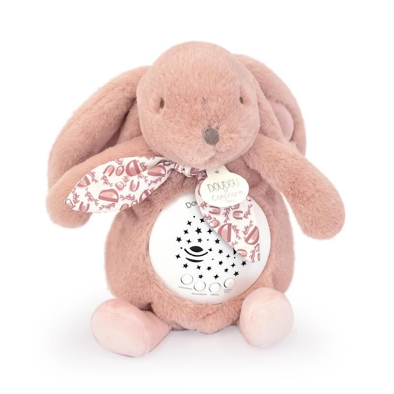 Veilleuse Doudou Sensoriel 19cm Lapin Rose - doudou et compagnie
