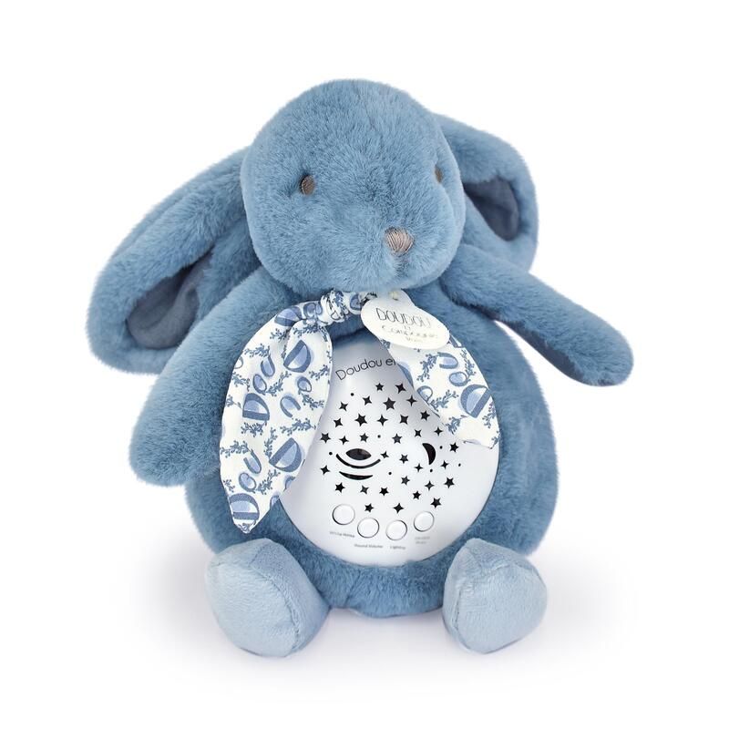 Veilleuse Doudou Sensoriel 19cm Lapin Bleu - doudou et compagnie