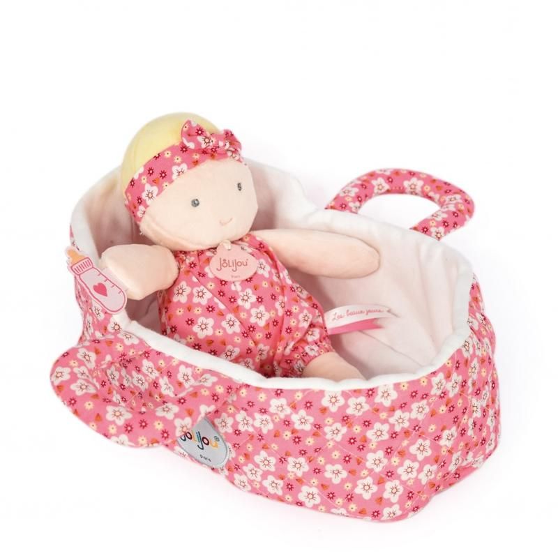 Poupon Couffin Matelasse Marylou Jolijou Explore 20cm Rose - jolijou