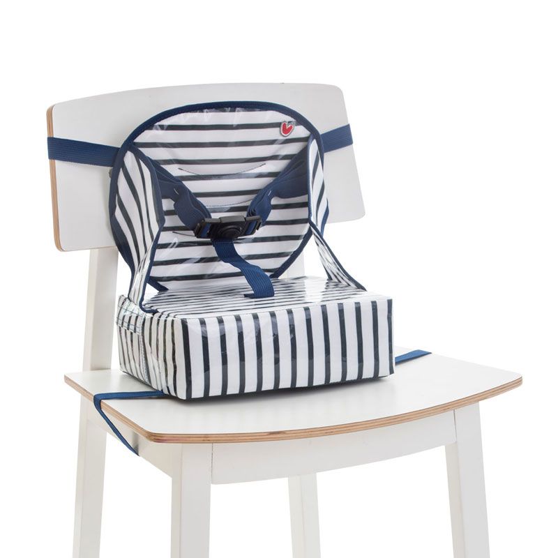 Rehausseur Easy Up Blue Stripes 6m+ Blanc Bleu - babytolove