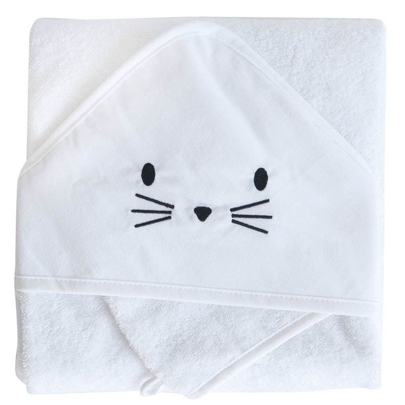 Sortie De Bain + Gant Blanc - domiva