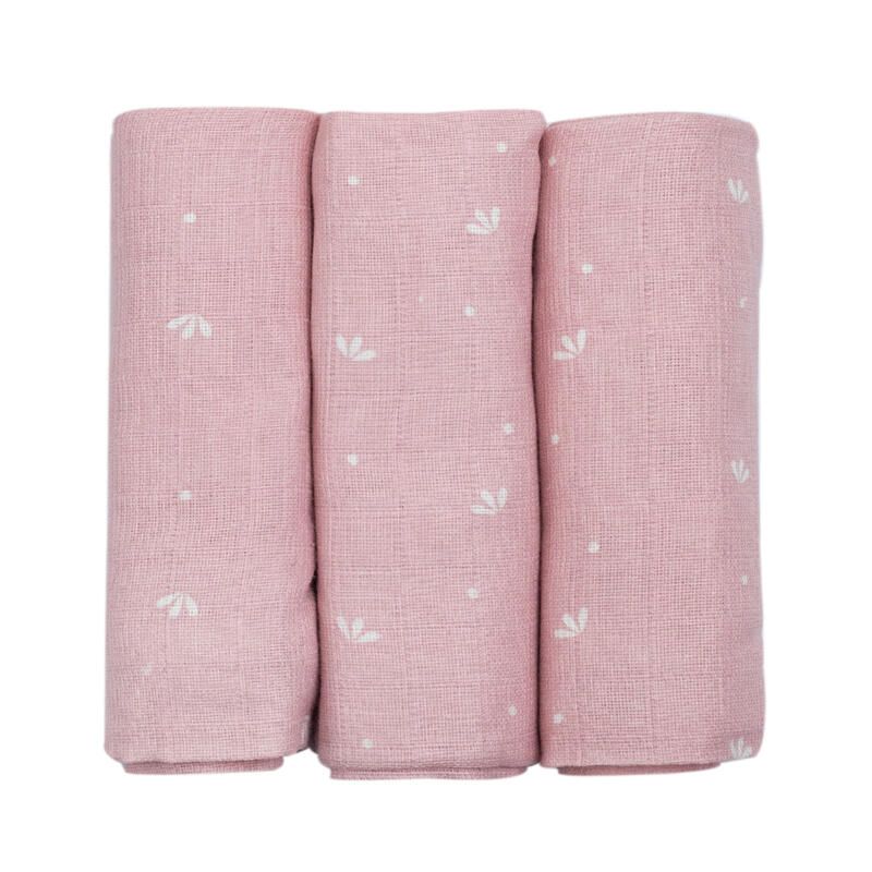 Lot 3 Langes 70x70- Petales Roses 70x70cm Rose - trois kilos sept