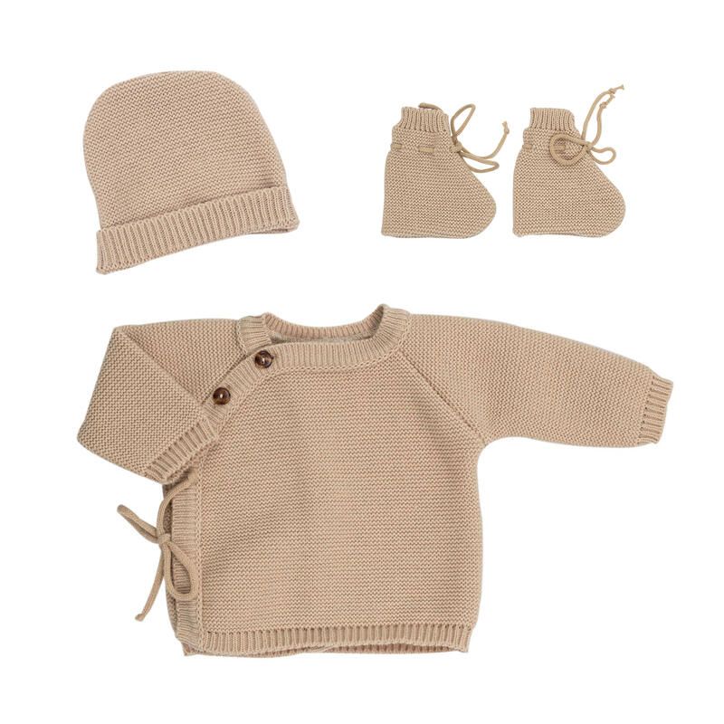 Brassiere Bonnet Chausson 0-1m Caramel - trois kilos sept