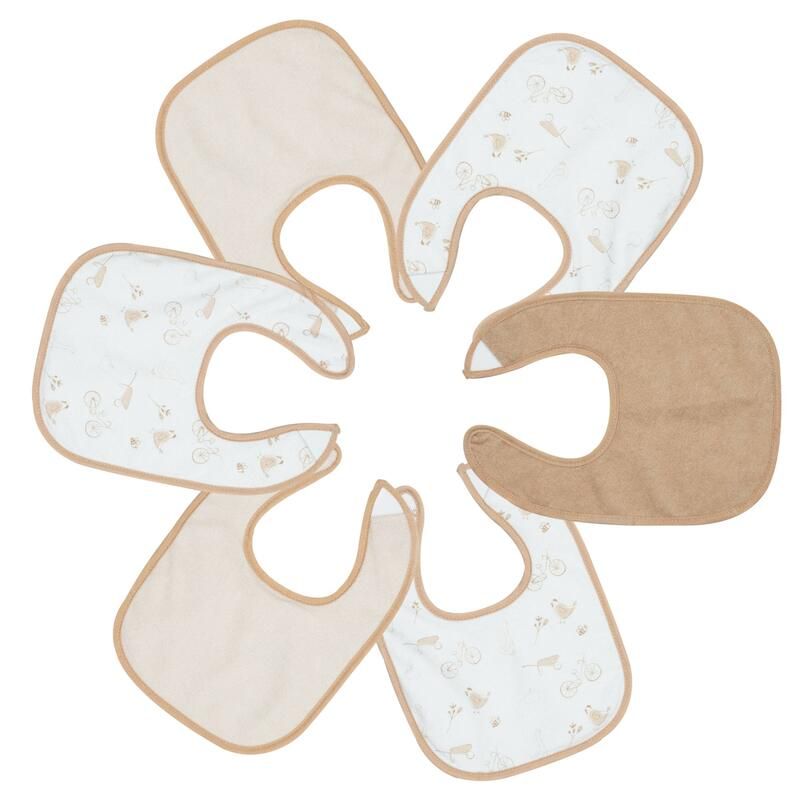 Bavoirs 1er Age - Lot De 6 - Vie A La Ferme Ds 4 Mois Beige/Cru - trois kilos sept