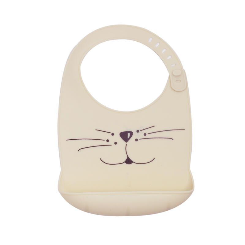 Bavoir Silicone Chat-sable - 18x28cm 18x28cm Sable - trois kilos sept
