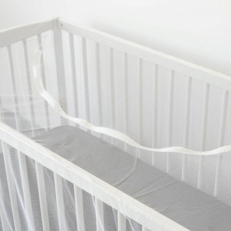 Moustiquaire zippée pour lit bébé 70x140cm Blanc - trois kilos sept