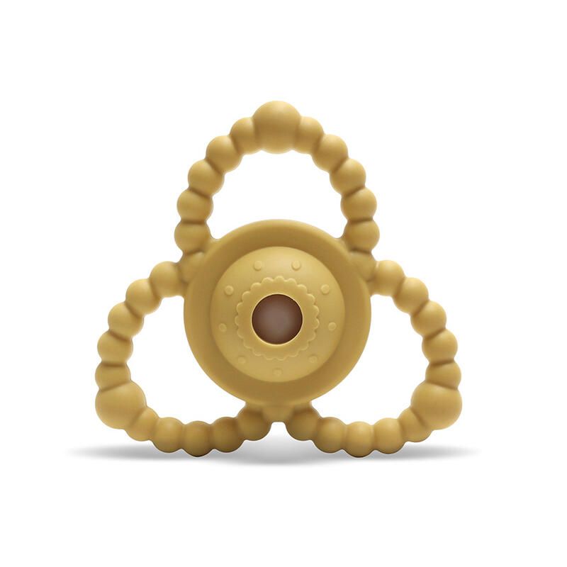 Hochet De Dentition En Silicone Jaune - lorelli
