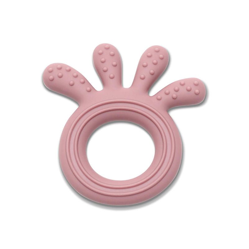 Hochet de dentition en silicone Octopus Rose - lorelli