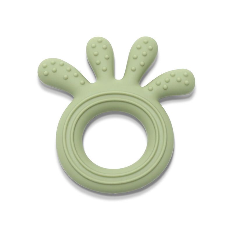 Hochet de dentition en silicone Octopus Vert - lorelli