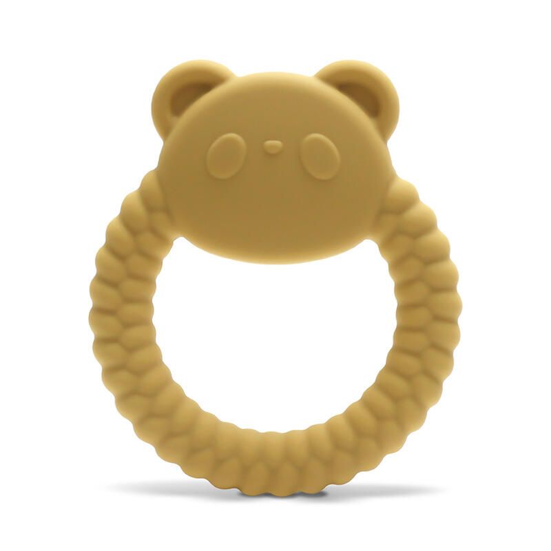 Hochet De Dentition Silicone Panda Jaune - lorelli