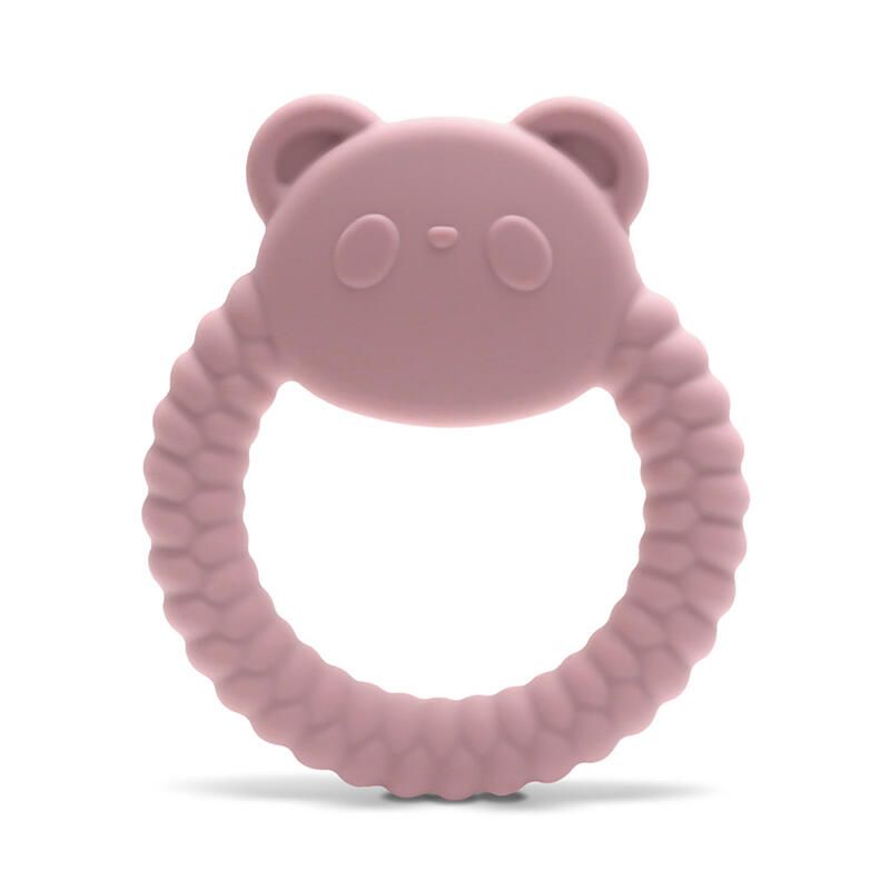 Hochet De Dentition Silicone Panda Rose - lorelli