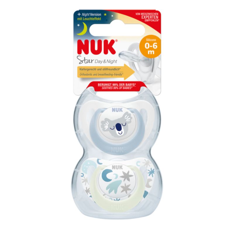 Sucettes X2 0-6m Bleu - nuk