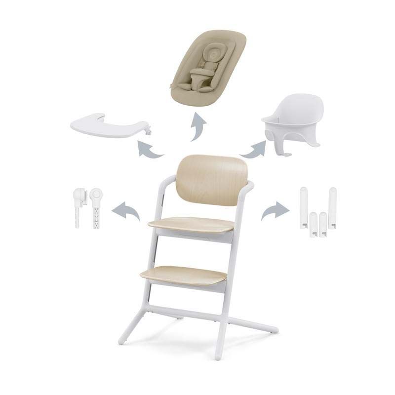 Chaise Haute Lemo 2 4-en-1 Gold White - cybex