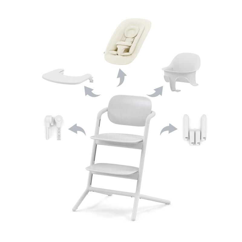 Chaise Haute Lemo 2 4-en-1 Gold All White - cybex
