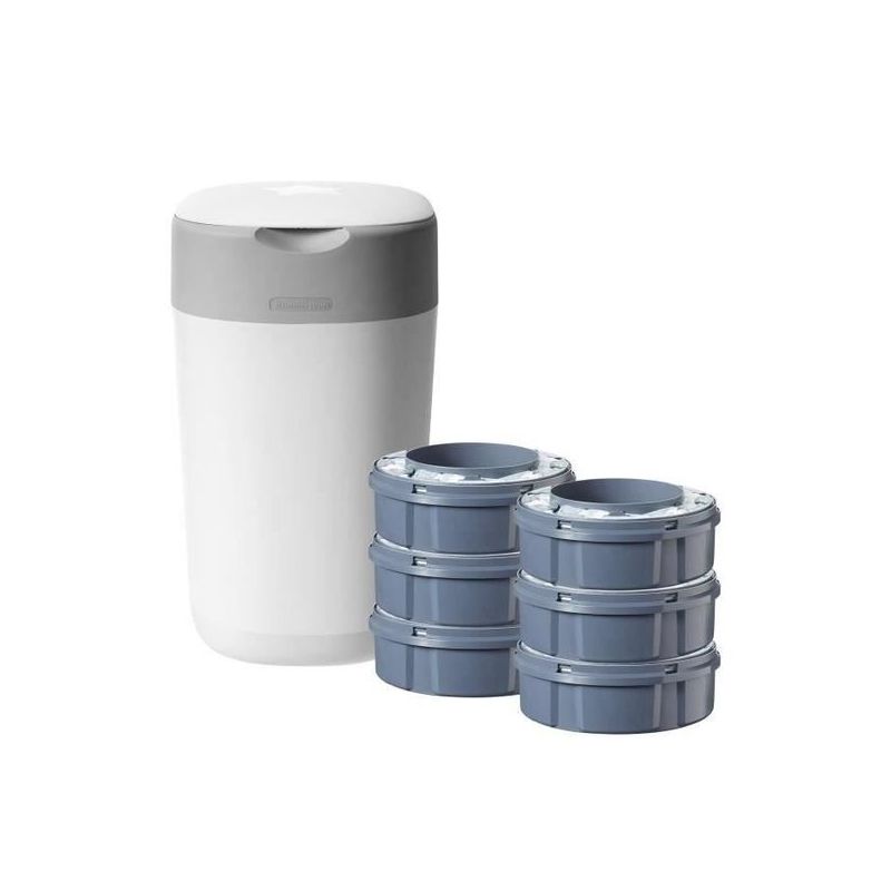 Poubelle à couches Twist & Click Blanc + 6 recharges - tommeetippee