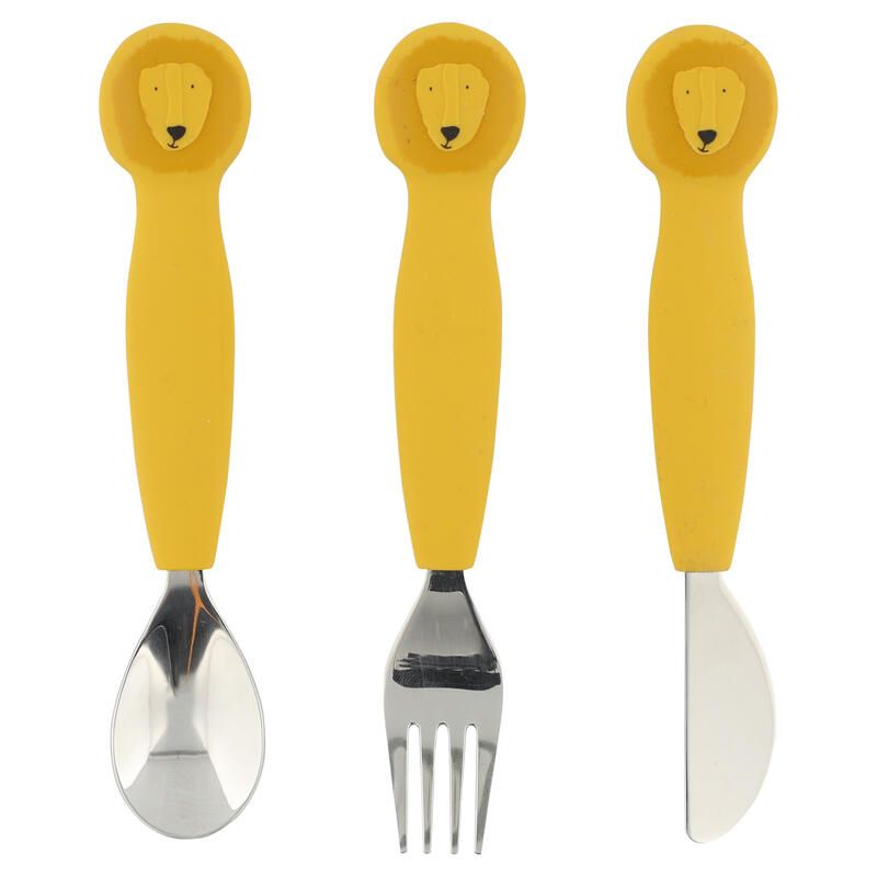 Couverts 3 Pieces En Silicone Jaune Trixie Mr. Lion - trixie