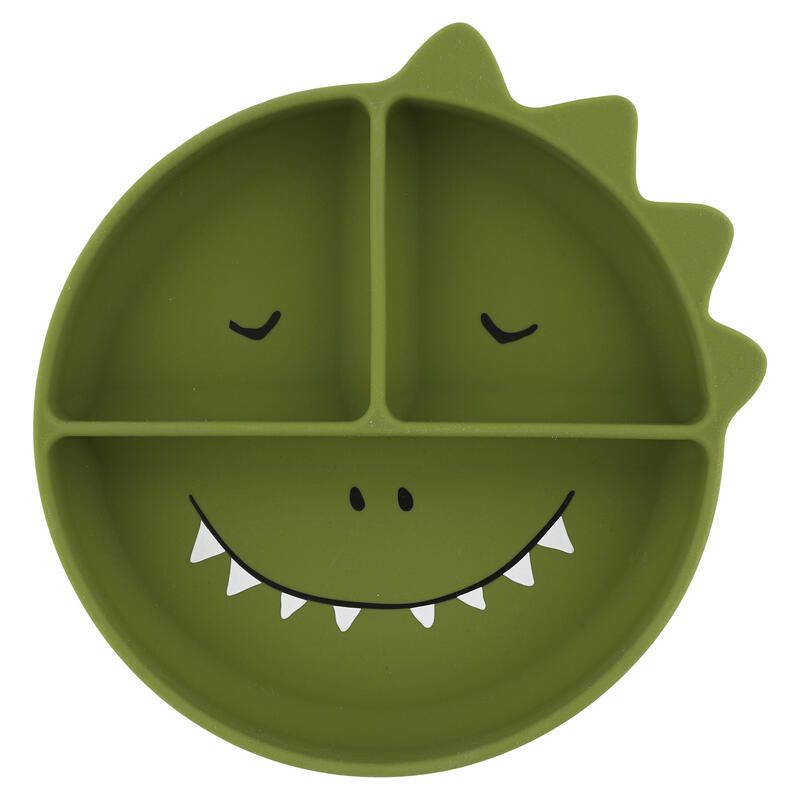 Assiette Avec Ventouse En Silicone Et Compartiments Vert Trixie Mr. Dino - trixie