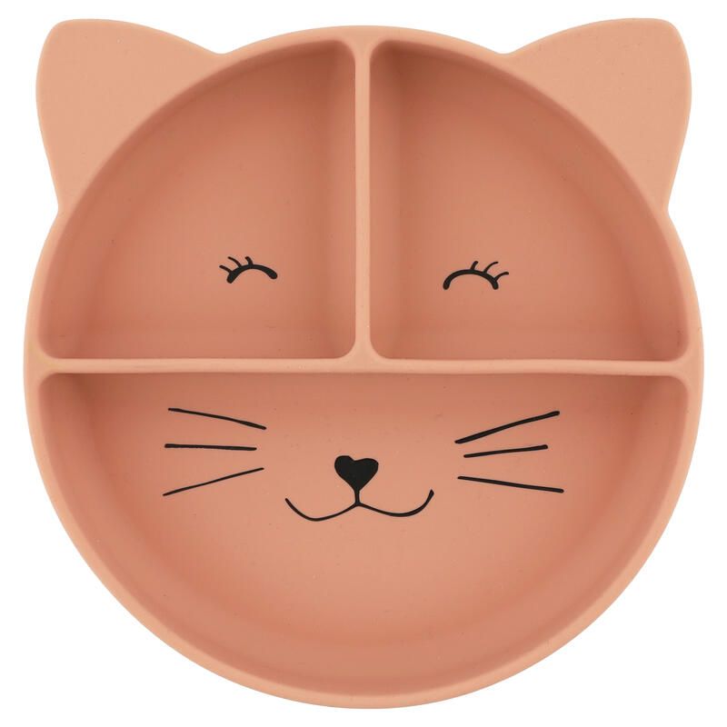 Assiette Avec Ventouse En Silicone Et Compartiments Rose Trixie Mrs. Cat - trixie