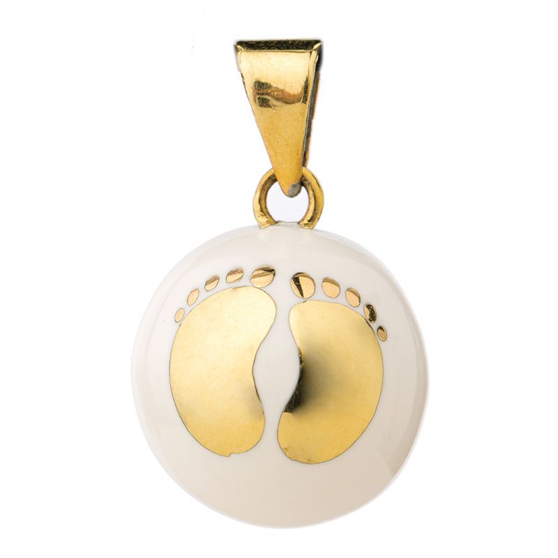Bijou Grossesse Bola - Blanc Avec Pieds Dore - bola