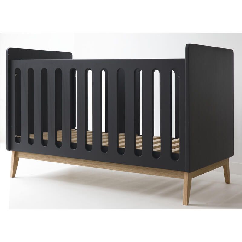 Lit bébé 60x120cm évolutif en banquette Pure Noir - pericles