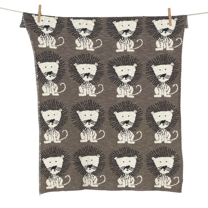 Couverture En Tricot On The Go Lion Brun/Beige Quax Tricot - quax