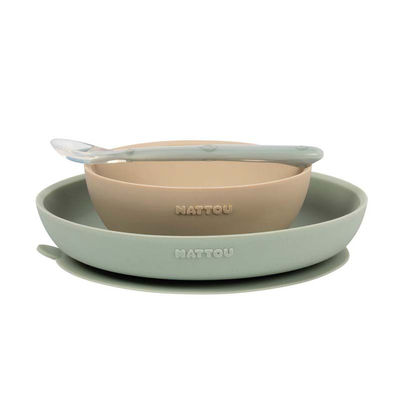 Coffret De Repas 3 Pieces Sable Vert - nattou