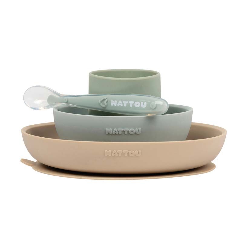 Coffret De Repas 4 Pieces Sable Vert - nattou