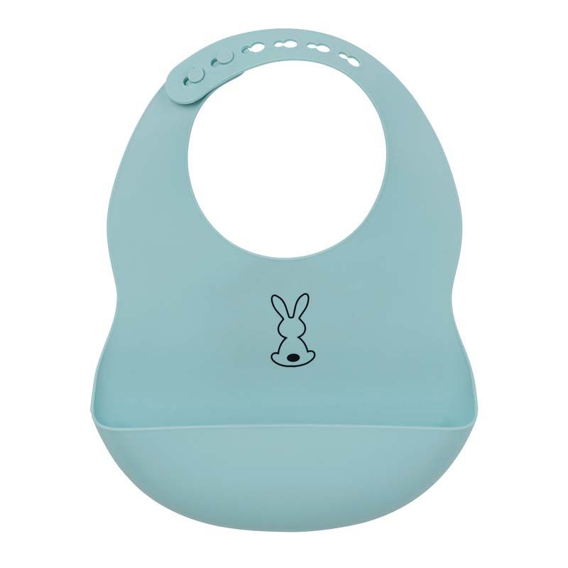 Bavoir Silicone Bleu Clair Silicon - nattou